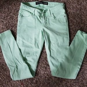Express mint green ankle jean